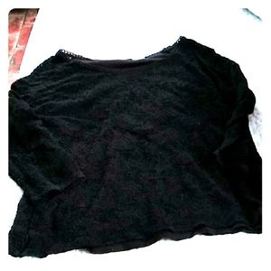 Black lace long sleeve top